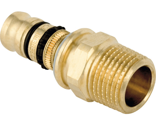 GEBERIT Mepla Pressfitting Übergangsstück Rotguss 32 mm x 1 " AG 604.537.00.5 Geberit Übergangsnippel aus Messing mit Gewinde