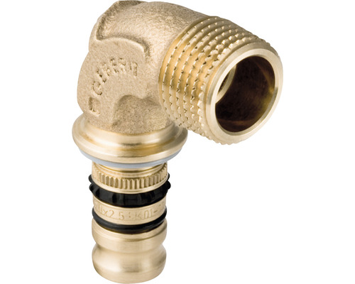 GEBERIT Mepla Pressfitting Bogen 90 ° Rotguss 40 mm x 1 1/4 " AG 605.255.00.5 Geberit Mapress Übergangs-Winkel aus Metall