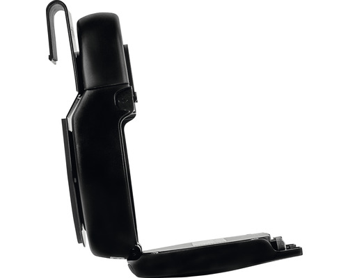 Schwarzer WC-Sitz-Puffer mit Haken zur Befestigung