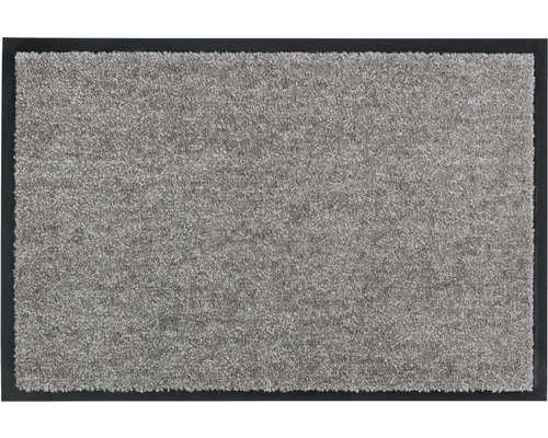 Grauer Fußabtreter mit dunklem Rand