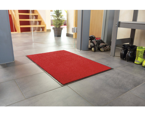 Roter Schmutzfangläufer im Eingangsbereich.