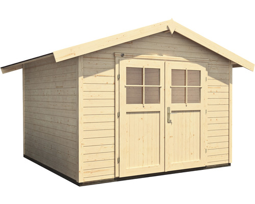 Holzgartenhaus mit Doppeltür und Fenstern