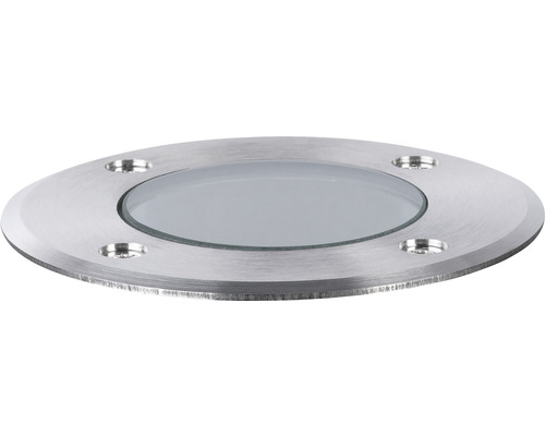 Runde Bodeneinbauleuchte aus Metall mit Glaseinsatz