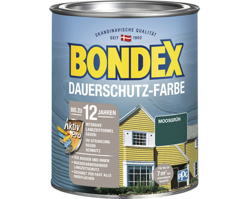 Bondex Dauerschutz-Farbe für den Außen- und Innenbereich in Moosgrün