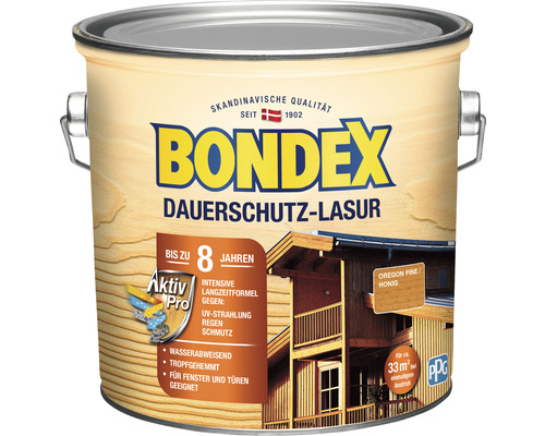 Bondex Dauerschutz-Lasur Farbtone Oregon Pine/Honig im Metalleimer