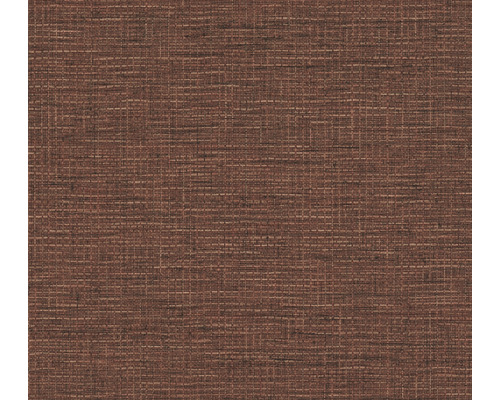 Vliestapete 38527-1 Desert Lodge Gewebte-Optik Uni rot Nahaufnahme einer braunen Textiltapete mit feiner Struktur
