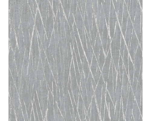 Vliestapete 38598-1 #Hygge Streifen grau silber
