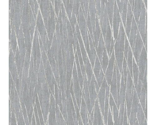 Vliestapete 38598-1 #Hygge Streifen grau silber Tapete mit linearem Muster