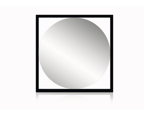 Quadratischer Spiegel mit rundem Spiegelglas