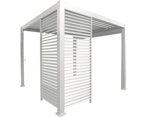Weiße Aluminium Pergola mit Lamellenwänden für den Außenbereich
