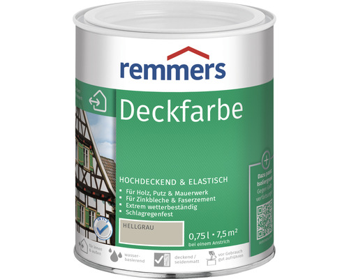 Remmers Deckfarbe Holzfarbe hellgrau 750 ml