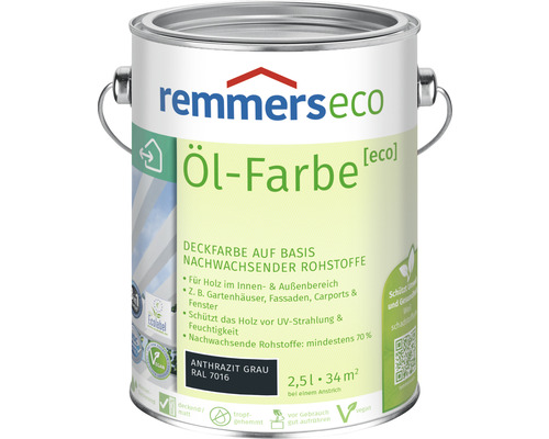 Remmers eco Öl-Farbe Holzfarbe RAL 7016 anthrazitgrau 2,5 l
