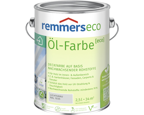 Remmers eco Öl-Farbe Holzfarbe RAL 7035 lichtgrau 2,5 l
