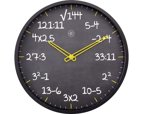 Wanduhr Maths Kunststoff schwarz Ø 30 cm