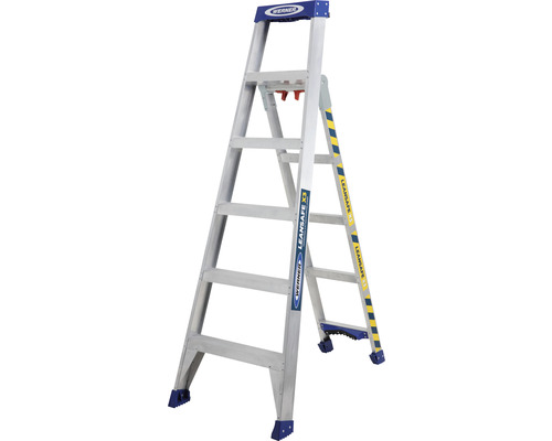 WERNER Anlege- oder Stehleiter Leansafe X3 2 x 5 Sprossen Arbeitshöhe 3,7 m Aluminium Stufenleiter mit fünf Stufen