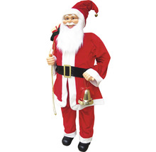 Weihnachtsmann Figur mit Glocke und Geschenkesack