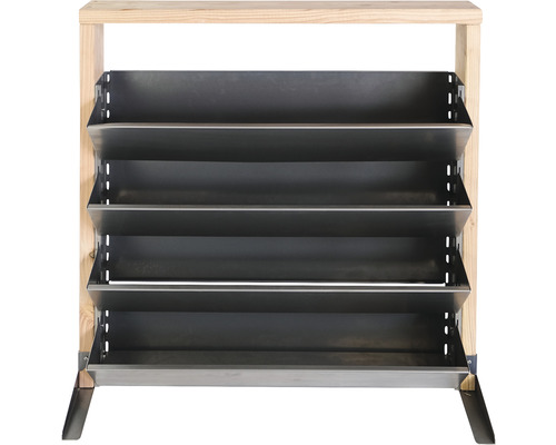 Metall Pflanztrogregal mit Holzrahmen für den Garten