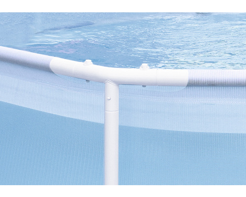 Detailansicht eines Frame Pools mit Stahlrahmen und Poolfolie