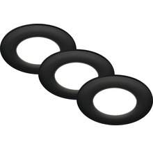 LED Einbauleuchten-Set 3-tlg IP65 3x3W 3x350 lm 4000 K schwarz Ø 8,6/6,8 cm 230V