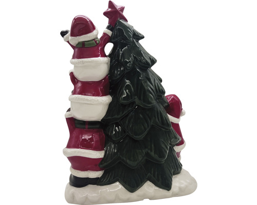 Dekorative Weihnachtsplätzchendose mit Weihnachtsmann und Tannenbaum