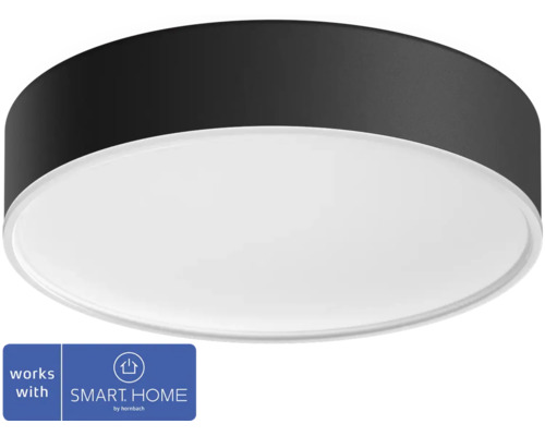 Philips hue LED Deckenlampe Metall/Kunststoff 9,6W 950 lm CCT 2200- 6500 K HxØ 66x261 mm Enrave schwarz - Kompatibel mit SMART HOME by hornbach