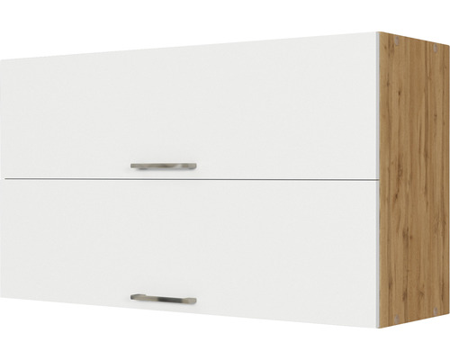 Klapphängeschrank Held Möbel Sorrento BxTxH 100 x 34 x 57 cm Frontfarbe weiß matt Korpusfarbe eiche hell-0