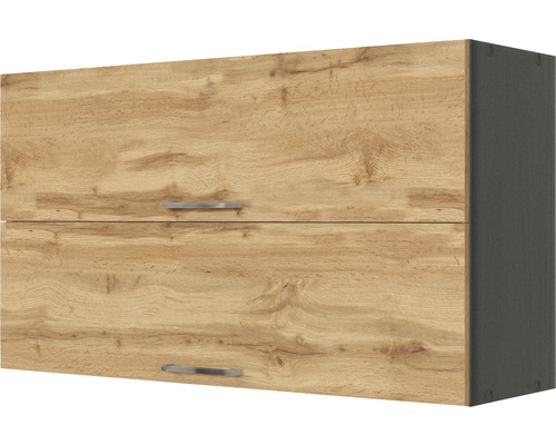 Klapphängeschrank Held Möbel Sorrento BxTxH 100 x 34 x 57 cm Frontfarbe eiche hell matt Korpusfarbe grau