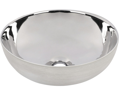 Differnz Aufsatzwaschbecken Shine 40 x 40 cm silver matt/glänzend 38.010.65 Aufsatzwaschbecken aus Edelstahl