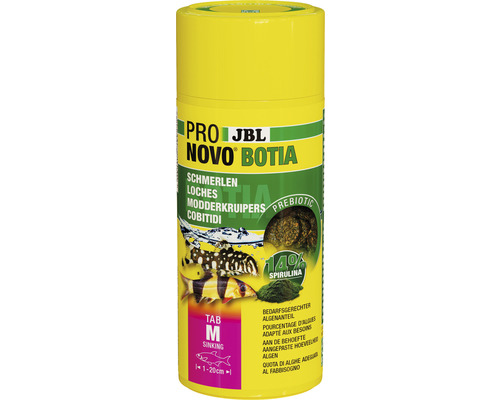 Futtertabletten JBL PRONOVO BOTIA Gr. M 250 ml JBL Pro Novo Botia Futter für Schmerlen im gelben Behälter