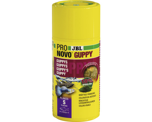 Flockenfutter JBL PRONOVO GUPPY FLAKES Gr. S 100 ml JBL Pro Novo Guppy Flockenfutter für Zierfische