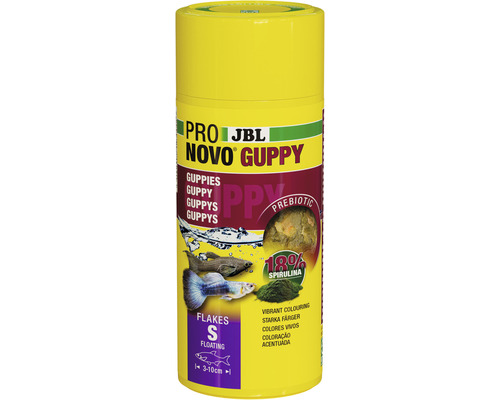 Flockenfutter JBL PRONOVO GUPPY FLAKES Gr. S 250 ml JBL Novo Guppy Flockenfutter für Guppys