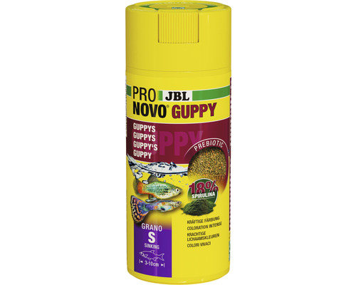 Granulatfutter JBL PRONOVO GUPPY GRANO Gr. S 250 ml JBL Novo Guppy Fischfutter für Guppys