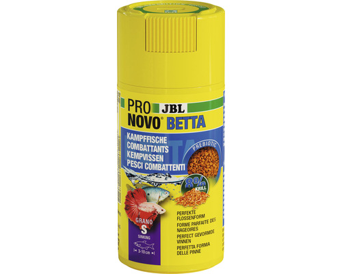 Granulatfutter JBL PRONOVO BETTA GRANO Gr. S 100 ml JBL Novo Betta Zierfischfutter im gelben Behälter