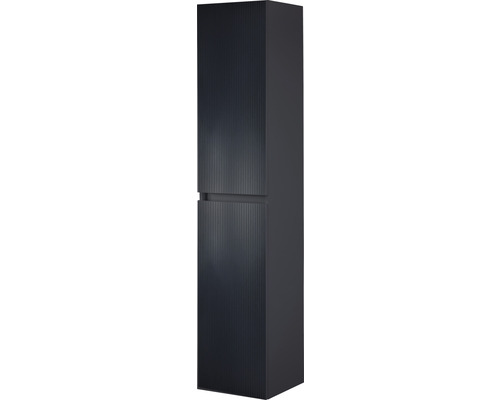 Hochschrank Sanox Frozen BxHxT 35 x 170 x 35 cm Frontfarbe schwarz matt 75112132 Hochschrank für Badezimmer mit zwei Türen
