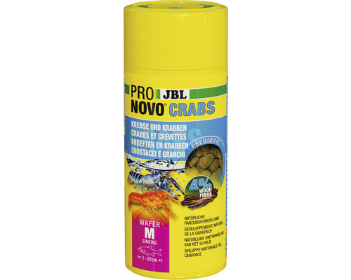 Futtertabletten JBL PRONOVO CRABS WAFER Gr. M 250 ml JBL Novo Crabs Krebsfutter in gelber Verpackung