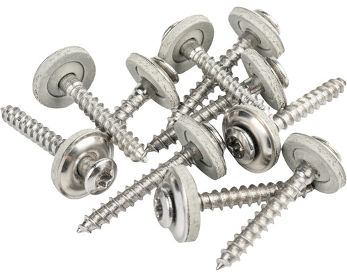 Spenglerschraube m. Dichtscheibe Linsensenkkopf 4,5x35 mm Edelstahl A2 25 Stück Mehrere Blechschrauben mit Dichtscheibe
