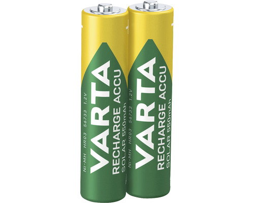 Varta Solar Akku Batterie 550 mAh AAA Micro 2 Stück