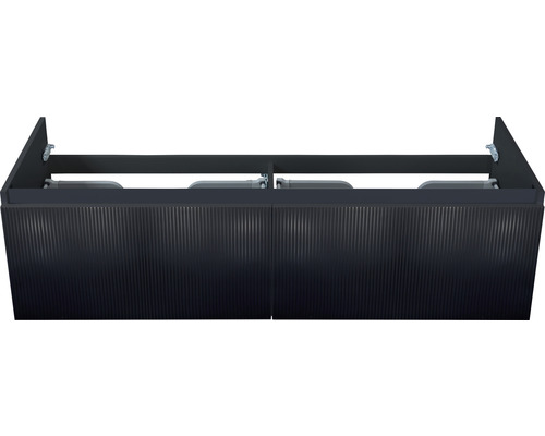 Waschtischunterschrank Sanox Frozen 3D BxHxT 140 x 40 x 45 cm Frontfarbe schwarz matt