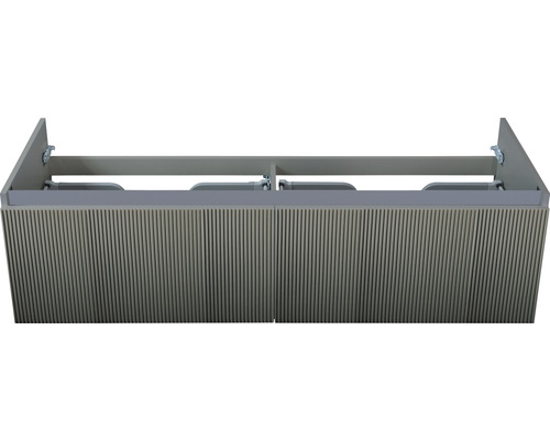 Waschtischunterschrank Sanox Frozen BxHxT 140 x 40 x 45 cm Frontfarbe petrol Waschtischunterschrank mit gerillter Frontansicht