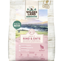 Wildes Land Adult Katzenfutter Rind und Ente, 400 Gramm