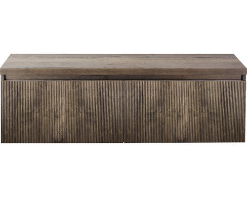 Waschtischunterschrank Sanox Frozen 3D BxHxT 140 x 43 cm x 45 cm Frontfarbe charleston mit Waschtischplatte Waschtischunterschrank Sanox Frozen 3D BxHxT 140 x 43 cm x 45 cm Frontfarbe charleston mit Waschtischplatte