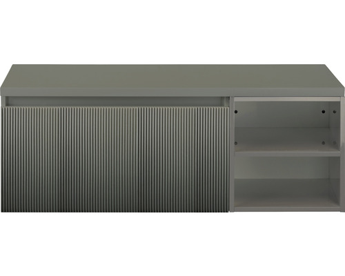 Waschtischunterschrank Sanox Frozen 3D BxHxT 120 x 43 cm x 45 cm Frontfarbe petrol mit Waschtischplatte und Regal Waschtischunterschrank Sanox Frozen 3D BxHxT 120 x 43 cm x 45 cm Frontfarbe petrol mit Waschtischplatte und Regal