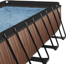 Aufstellpool Framepool-Set EXIT WoodPool rechteckig 400x200x100 cm inkl. Kartuschenfilteranlage & Leiter Holzoptik