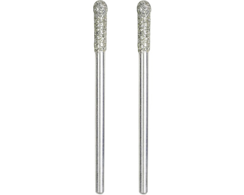 Diamant-beschichtete Schleifstifte Proxxon Ø 3,2mm, 2 St. Zwei Diamantbohrer mit Rundkopf