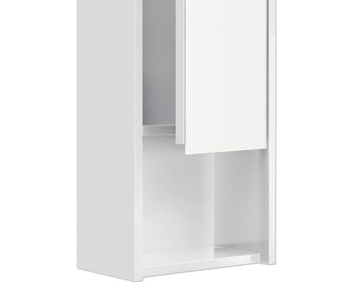 Weißer Hängeschrank mit einem offenen Fach und einer Tür