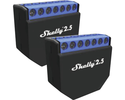 Zwei Shelly 2.5 Smart Home Relais zur Hausautomation