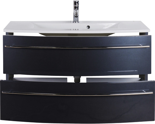 Waschtischunterschrank mit zwei Schubladen und Aufsatzwaschbecken