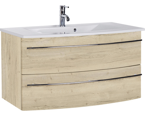 weiß Holzdekor Marlin HORNBACH Frontfarbe | Eiche 3040 Badmöbel-Set