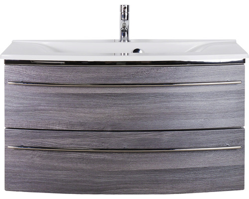 Waschtischunterschrank mit zwei Schubladen und Aufsatzwaschbecken