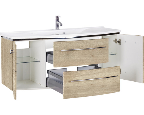 Waschbeckenunterschrank mit zwei Schubladen und zwei Türen